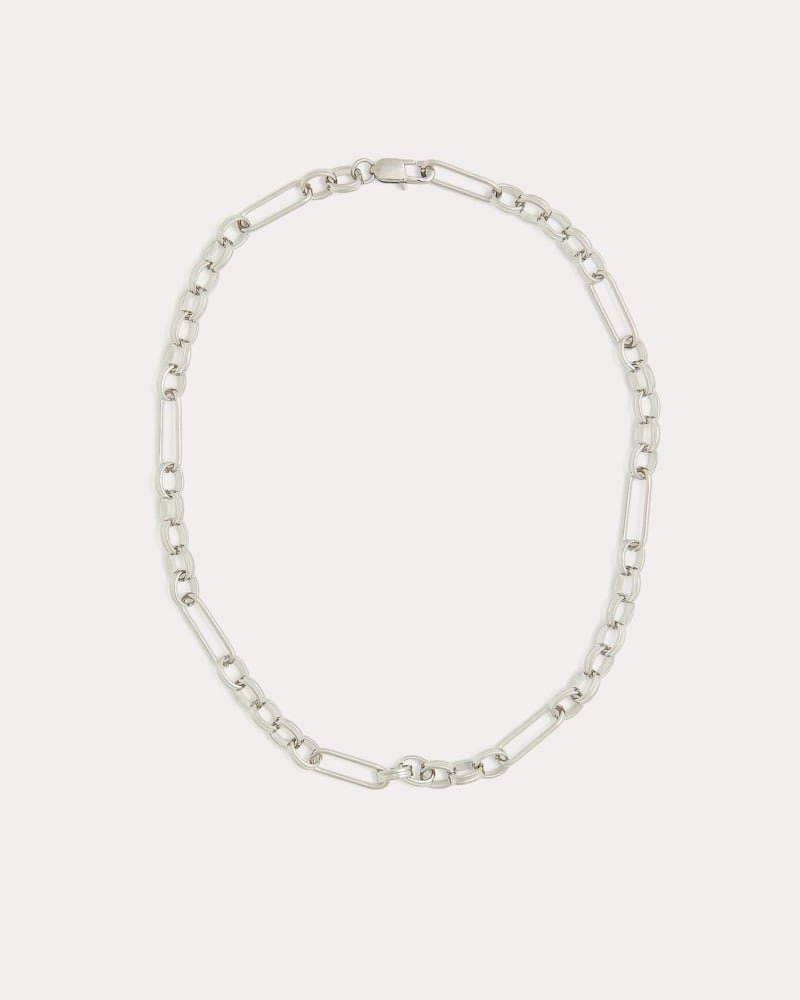 Front of a size O/S Claire Necklace in Silver in Silver by Petit Moments. | dia_product_style_image_id:330337